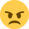Angry Face emoji on Twitter
